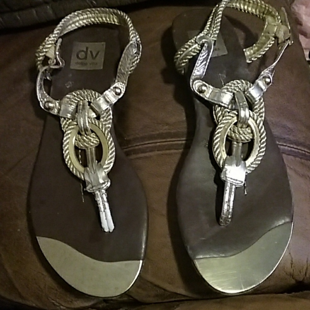 Dole Vita Women Brown Gold Bread T-straps